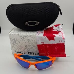 Orange Sunglasses with Blue Lenses